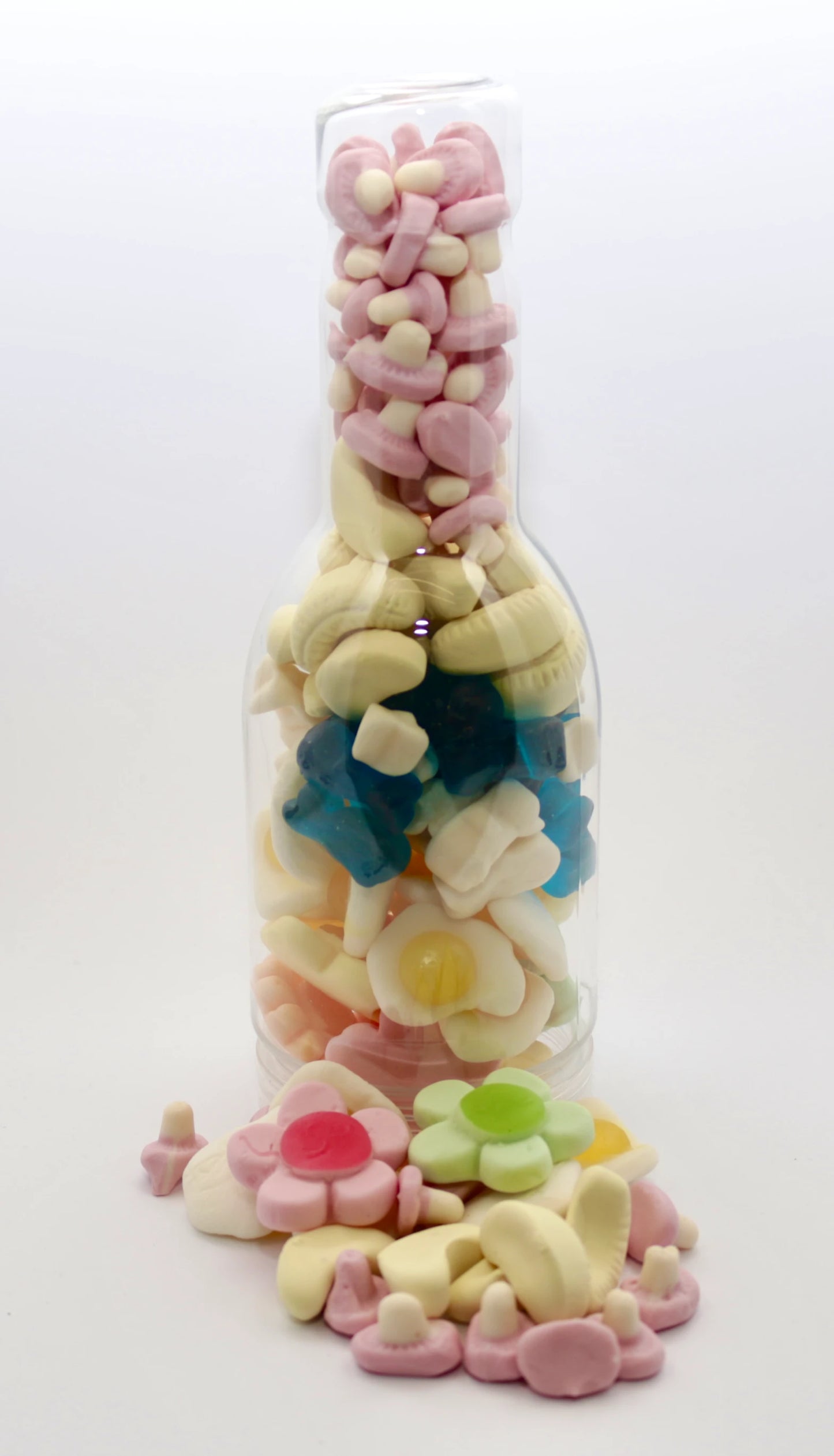 A vintage-style Personalised Sweet Bottle packed with retro candies and a custom gift label from Anderson's Sweet Shop.