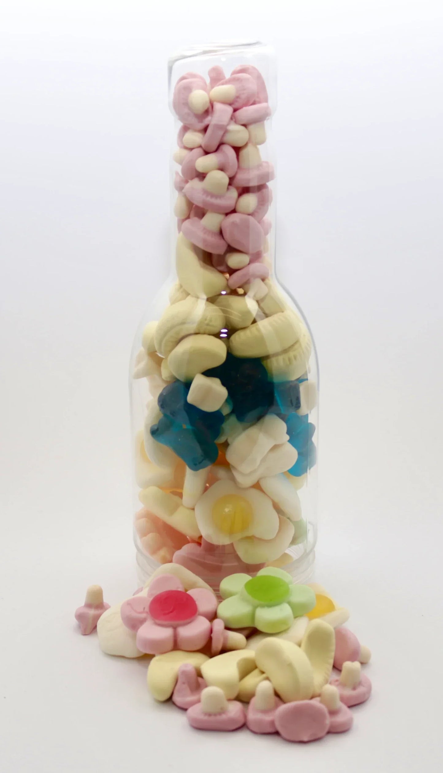 A vintage-style Personalised Sweet Bottle packed with retro candies and a custom gift label from Anderson's Sweet Shop.