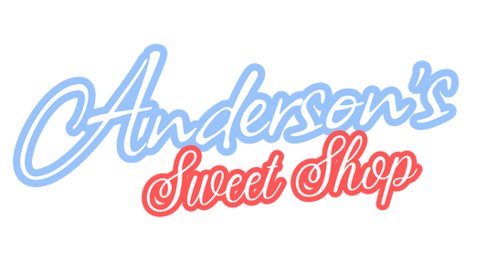 Anderson’s sweet shop logo in blue and red